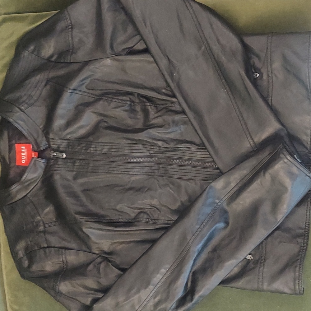 Guess Black Vegan Leather Jacket